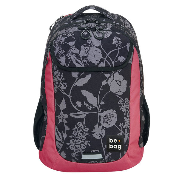 Školní batoh vícekomorový Herlitz černý, Odstíny červené, Odstíny šedé a