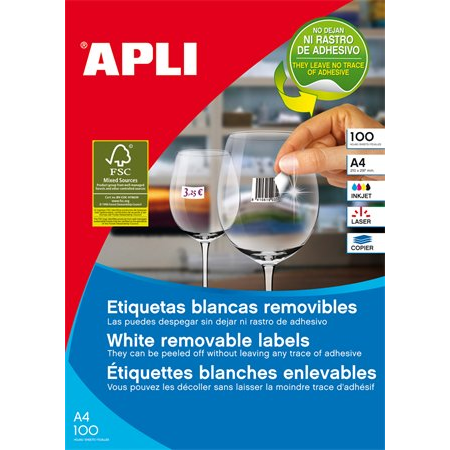 Samolepicí etikety Apli AP3056 64,6x33,8mm bílé 2400 kusů