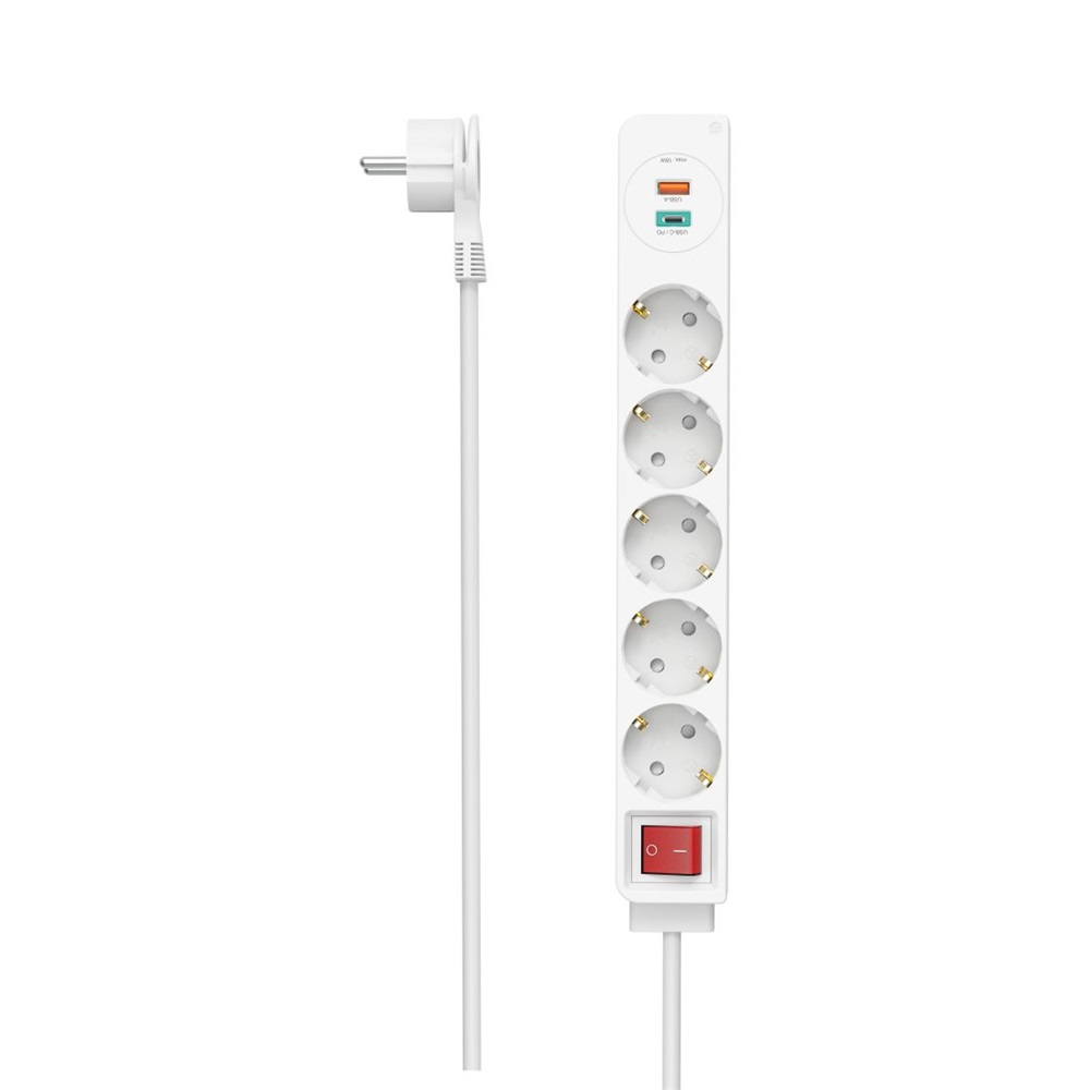 Hama 00223186 elektromos elosztó 1,4 M 5 AC kimenet(ek) Beltéri Fehér (223186)