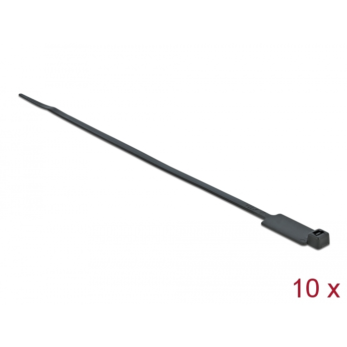 Delock Kábelkötöző címkével Hx 270 x Sz 4,8 mm, 10 darab fekete (18961) (18961)