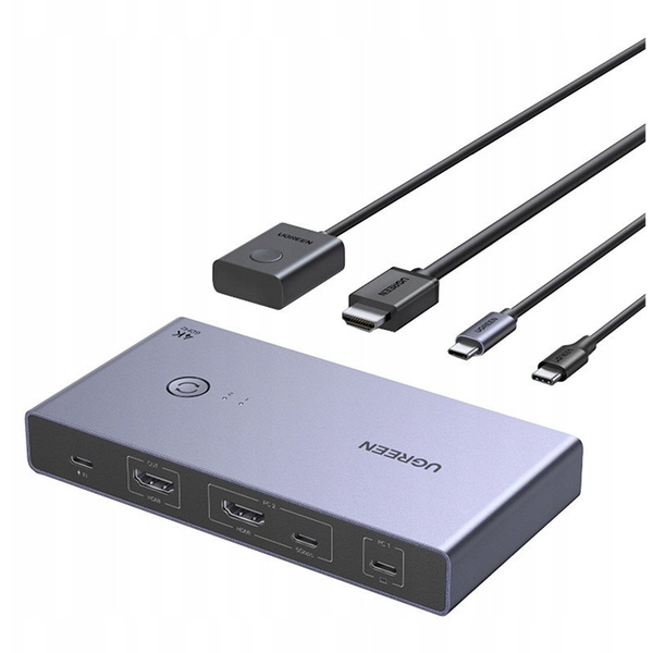 Przełącznik Switch KVM UGREEN CM731 2w1 USB-C + HDMI