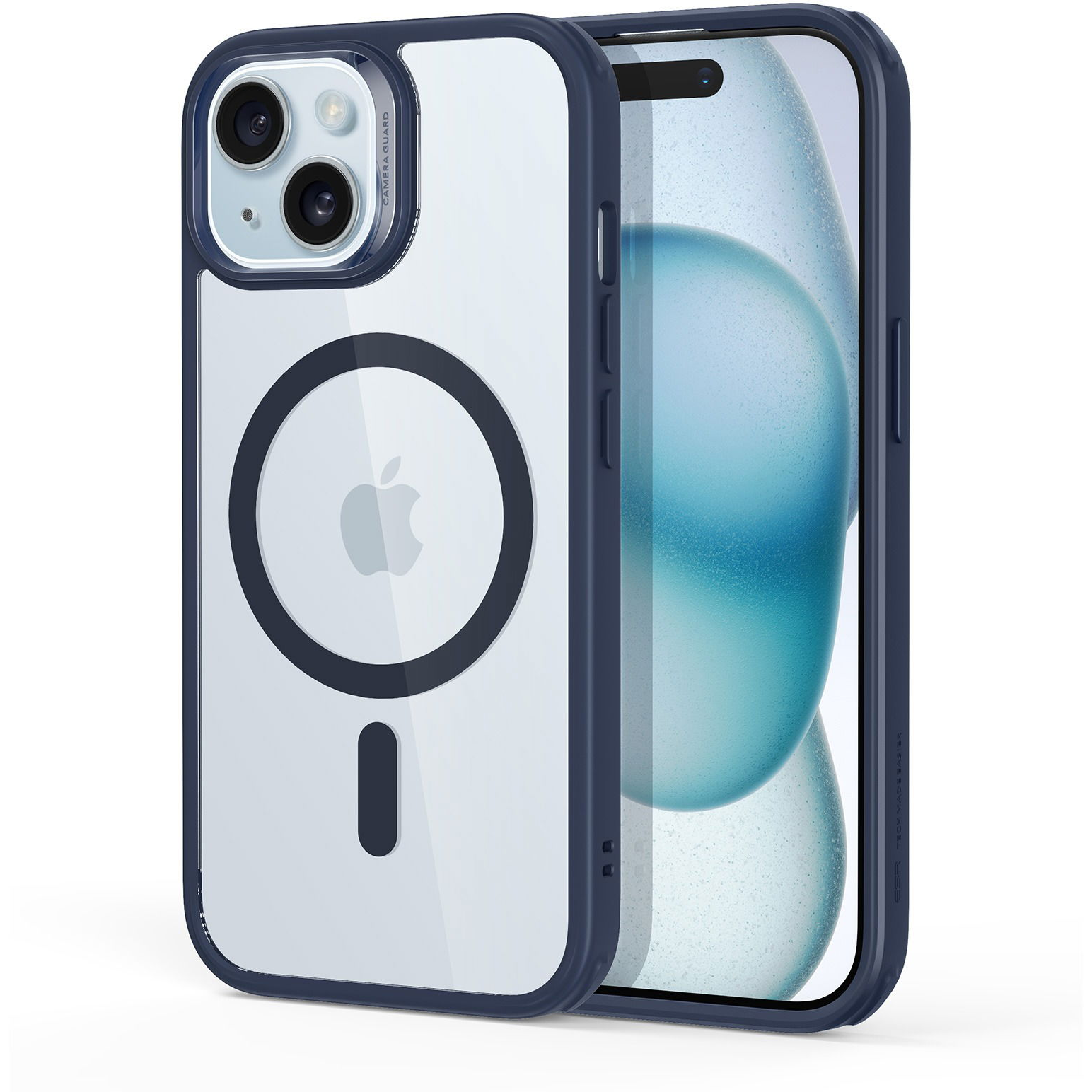 ESR Classic Hybrid Case (HaloLock), Compatible with iPhone 15 Plus, Clear Blue tok (1A6650602)