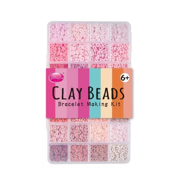 Clay Beads Gyöngykészlet karkötő készítéshez - Rózsaszín