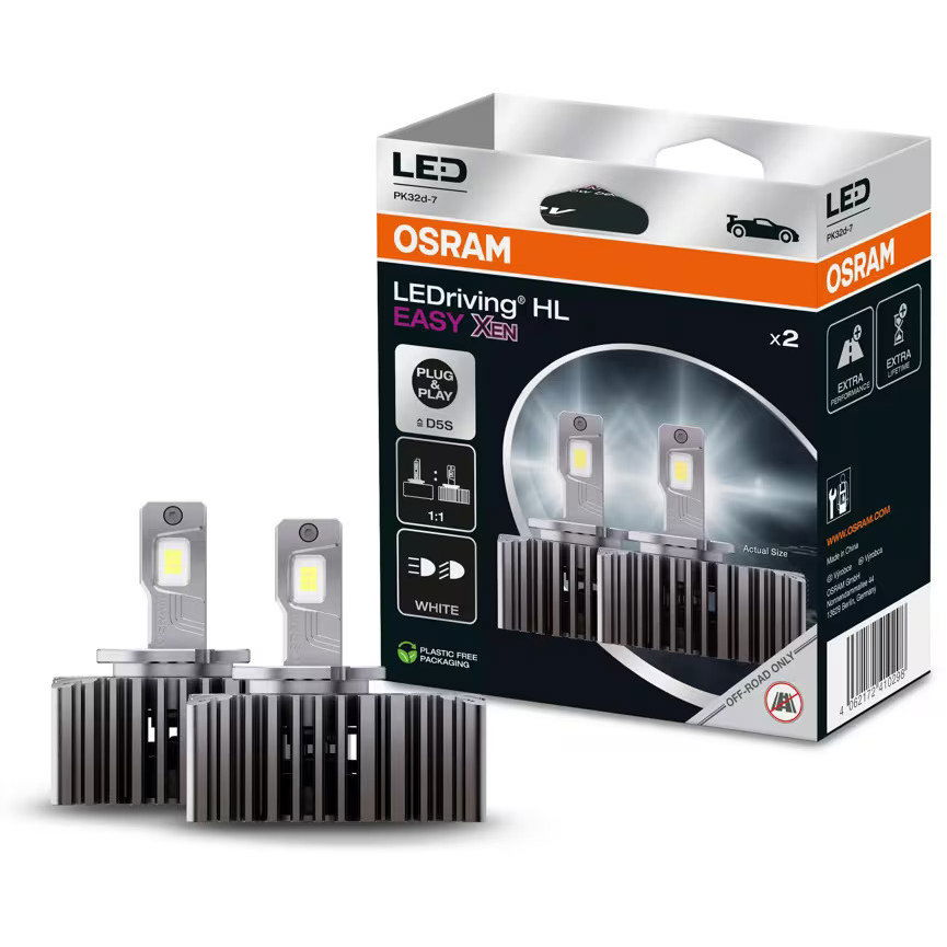 OSRAM izzó LEDriving HL EASY XEN D5S, 50W, 12V, 6500K, PK32d-7, +180 %, 2 darabos készlet (ORZ0030)