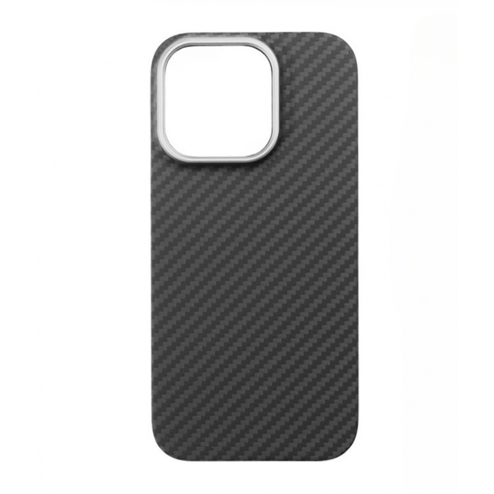 Aramid mágneses karbon tok, Iphone 16 Pro, Fekete (CEL-CARBM-IPH16PR-BK)
