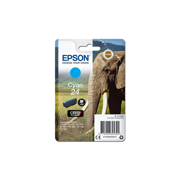 Epson Elephant C13T24224012 atramentová náplň 1 kusov Originál Štandardná výťažnosť Azúrová