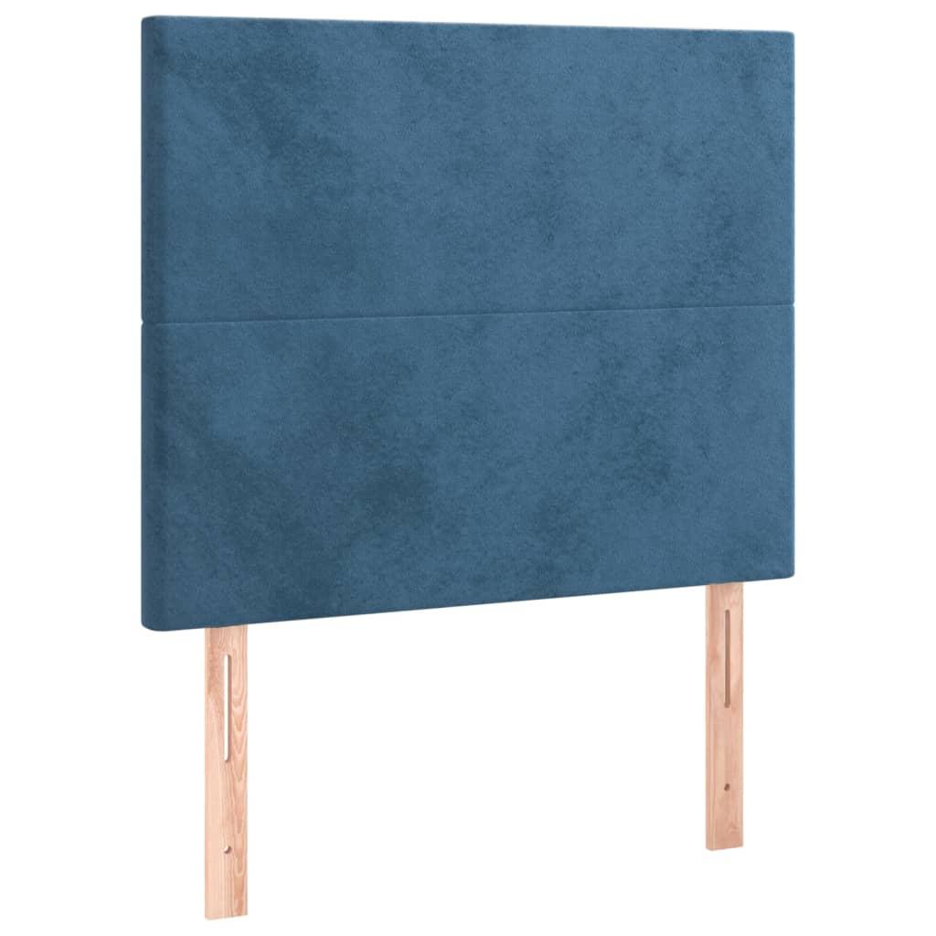 2 db sötétkék bársony fejtámla 90x5x78/88 cm (3116092)