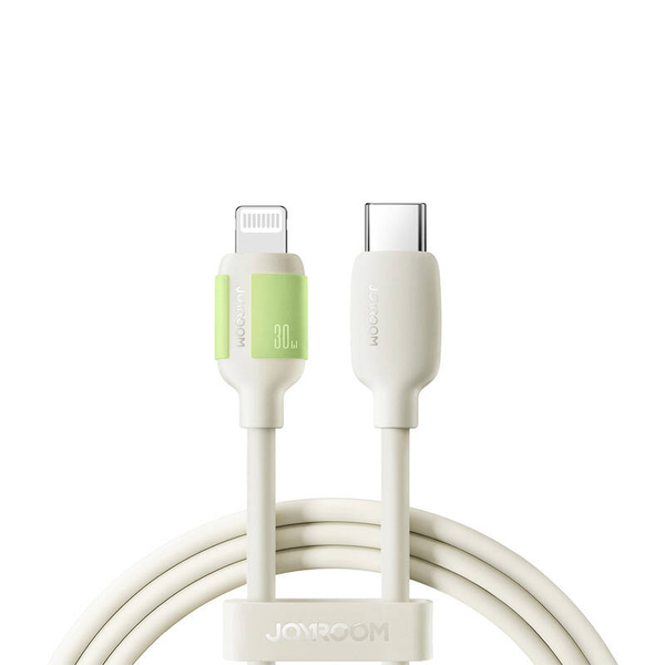 Joyroom S-A53 USB-C apa - Lightning apa Adat és töltő kábel 2m - Bézs