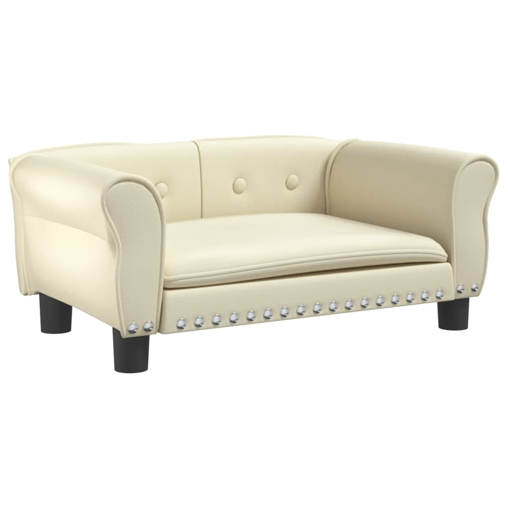 krémszínű műbőr kutyaágy 70 x 45 x 30 cm (171832)