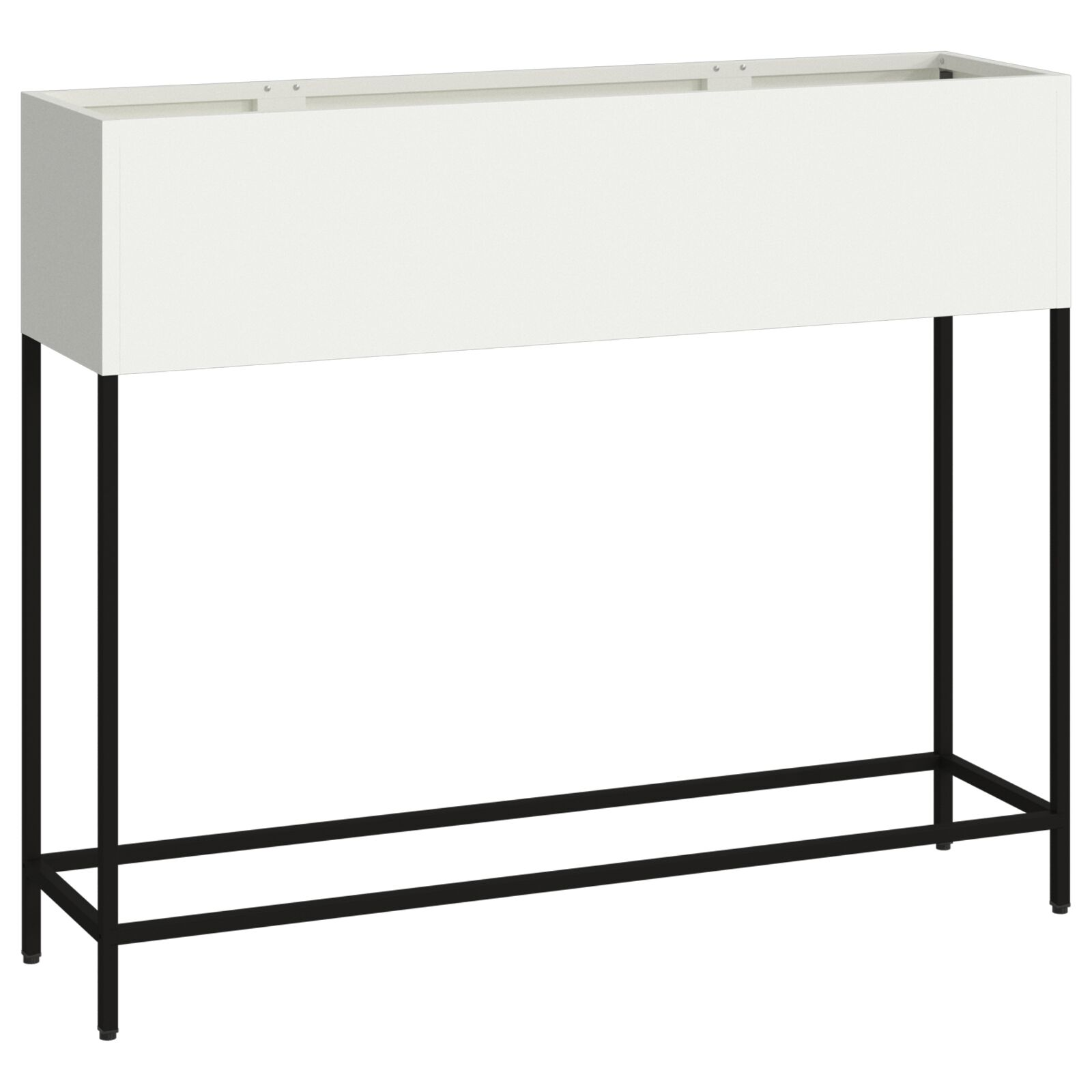 Megemelt Kerti Ágyás 100x26x82 cm Fehér Acél (865877)