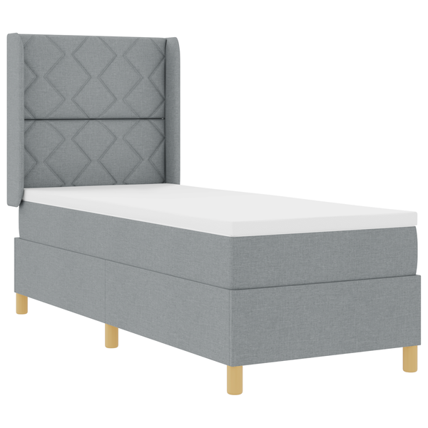 Boxspring Ágy Mattal & LED Fény Szürke 80x200 cm Szövet