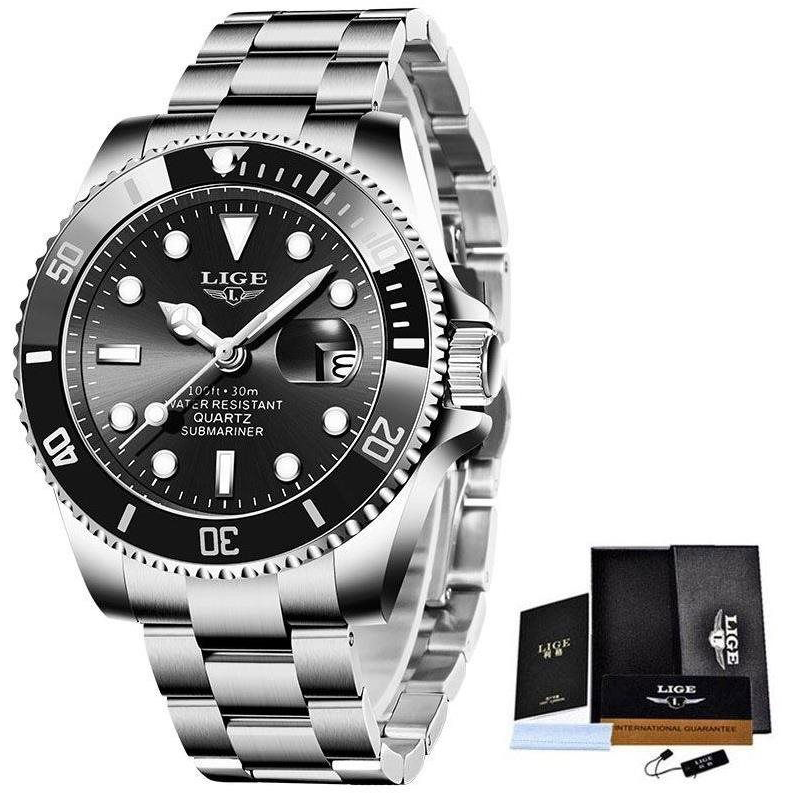 Lige 10045-3 elegáns férfi karóra klasszikus dizájnnal + ajándék (20128)