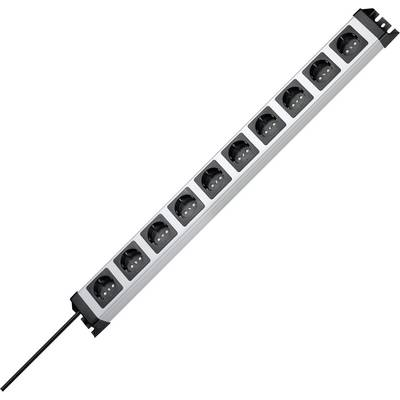 Prodlužovací Kabel lištový Kopp 1,4 m více než 8 ks zásuvek stříbrný