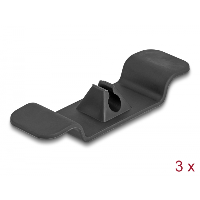 Delock Kábeltartó klipsz készlet öntapadós 3 db.-os fekete (18447)