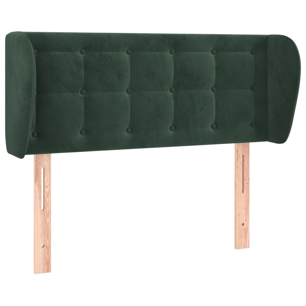 sötétzöld bársony fejtámla szárnyakkal 93x23x78/88 cm (3117617)
