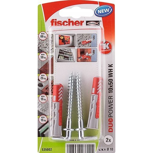 Fischer 535002 DuoPower 10 x 50 WH K NV Tipli készlet 50 mm 10 mm 1 készlet (535002)
