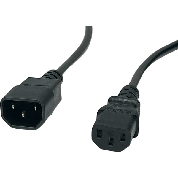 POSAC-C13-C14-18: POS AC cable C13-QT3[10A]-C14-QZ3[10A] H05VV-F3G0,75 L=1800 black