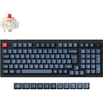 Keychron V5 Max Bluetooth / безжична / USB-C Hungarian Gateron Jupiter Red полумеханична клавиатура, черна