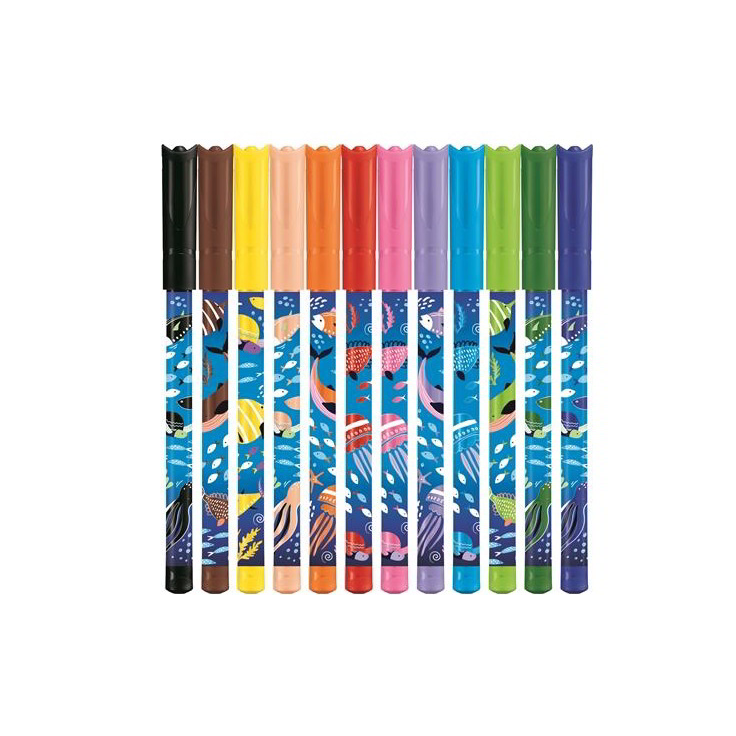 Detské fixky Maped Color'Peps Ocean Life Decorated 12 farieb Maped (845701)