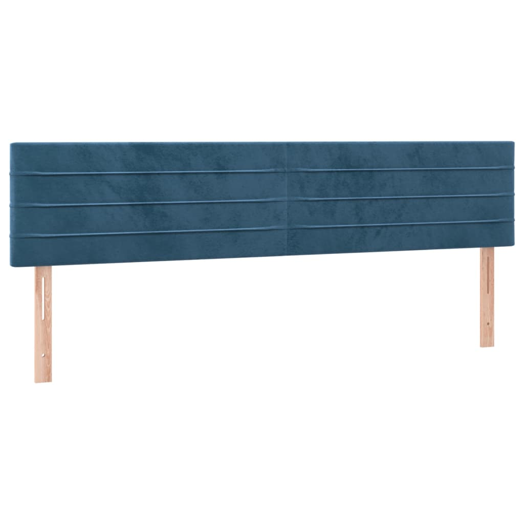 2 db sötétkék bársony fejtámla 90x5x78/88 cm (346184)