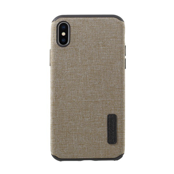 Szilikon telefonvédő (textil bevonat) VILÁGOSBARNA [Apple iPhone XS 5.8] (5996457781775)