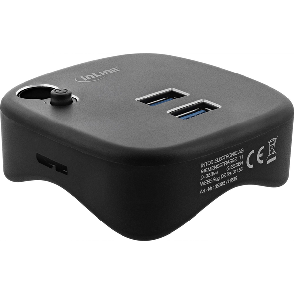 InLine 35392 replicatore di porte e docking station per laptop USB 3.2 Gen 1 (3.1 Gen 1) Type-A Nero
