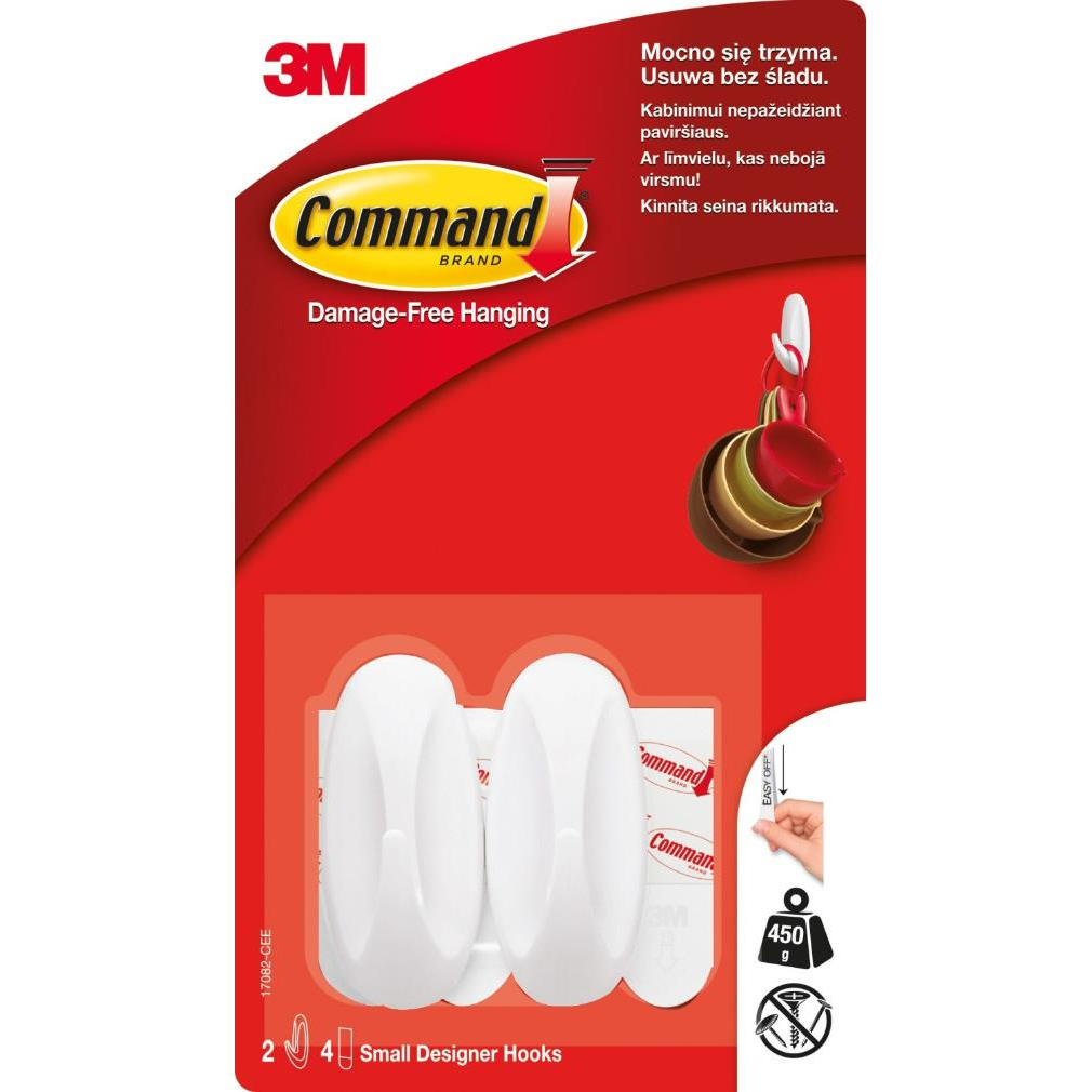 3M Command™ fehér öntapadós műanyag kampók, kis méret, 2 db (17082)