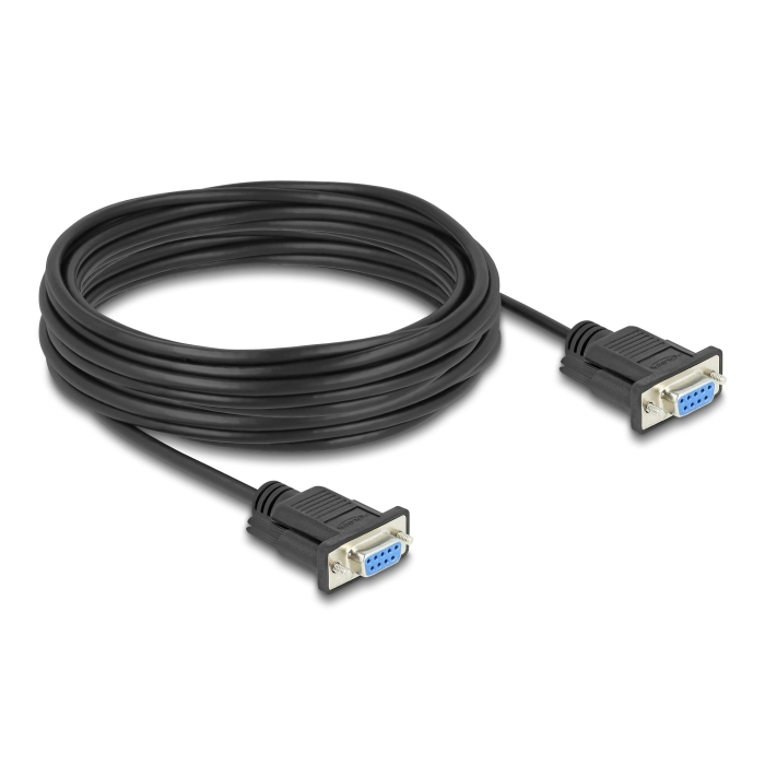 Delock D-Sub9-es, RS-232 soros kábel, anya-anya, 10 m (86827) (86827)