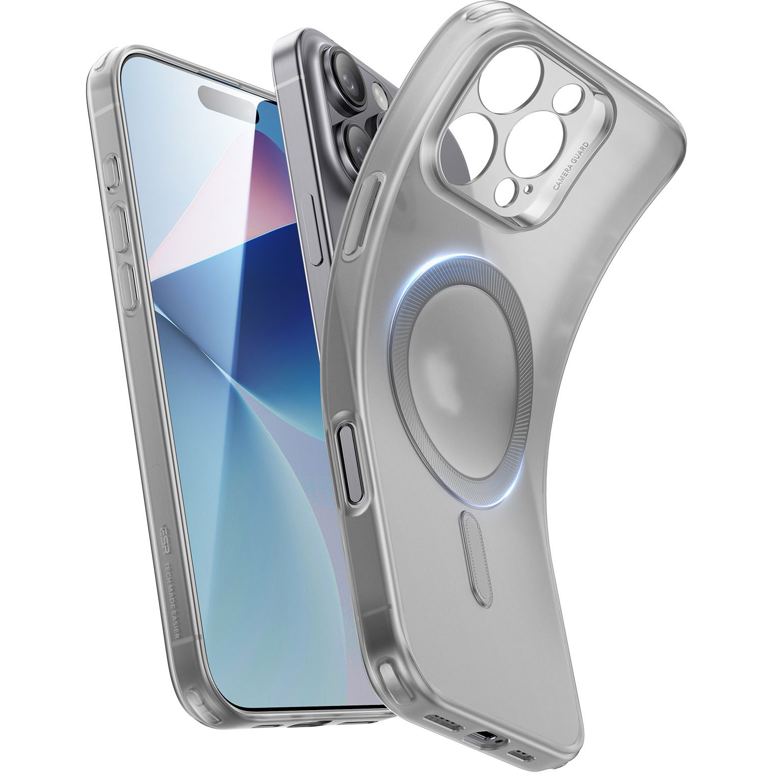 ESR Zero Clear Case (HaloLock) iPhone 16 Pro Frosted Grey tok (1A7730401)