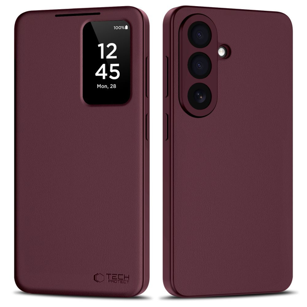 ZONE Galaxy S26 TP Smart Wallet oldalra nyíló tok kártyatartóval bordó TS15991