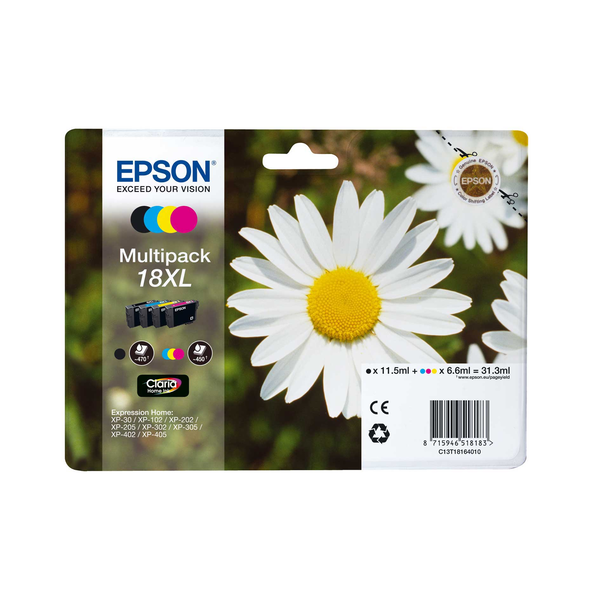 Set multipack de cartușe de cerneală Epson T1816 XL, 4 culori (C13T18164010)