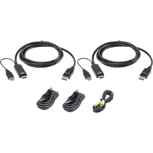 Przełącznik Aten ATEN 2L-7D02UHDPX5 kabel KVM Czarny 1,8 m