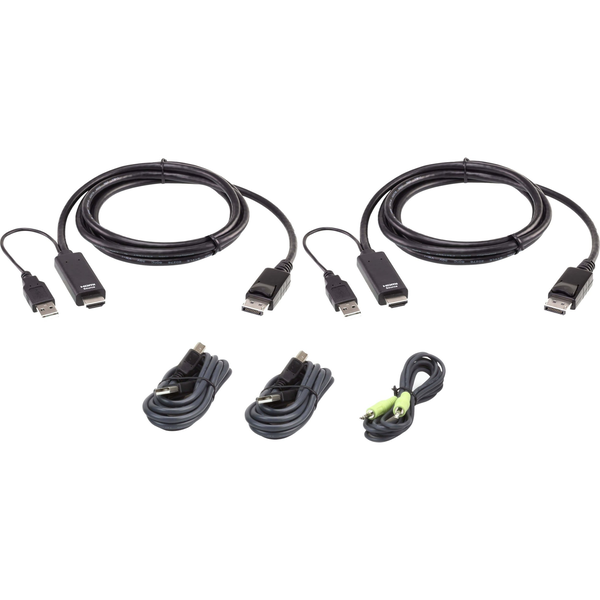 ATEN 2L-7D02UHDPX5 KVM kábel Fekete 1,8 M