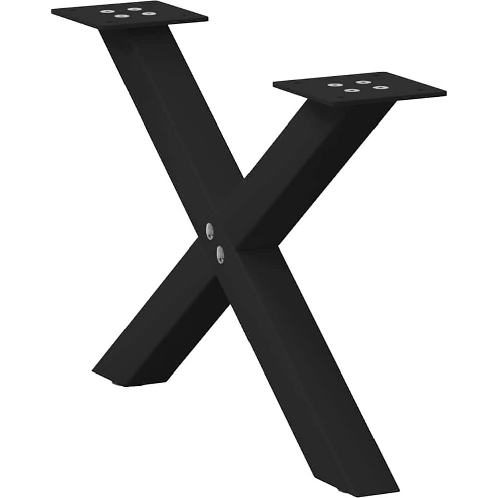 2 db fekete acél dohányzóasztal lábak X-alakú 50x(30-31) cm (4012876)