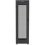 Lanberg 19" szabadon álló rack szekrény 42U/600X600 perforált ajtó, lapraszerelt, LCD kijelző, fekete V2