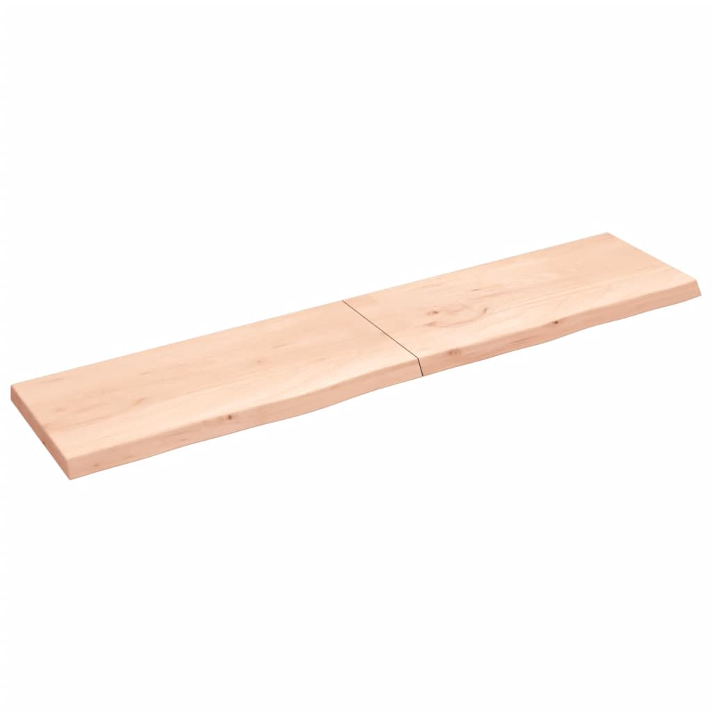kezeletlen tömör tölgyfa fali polc 220x50x(2-6) cm (363617)