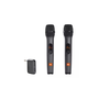Комплект 2 микрофона Wireless JBL, Receiver Wireless, Метална решетка, 6.35 мм, USB C, Черен