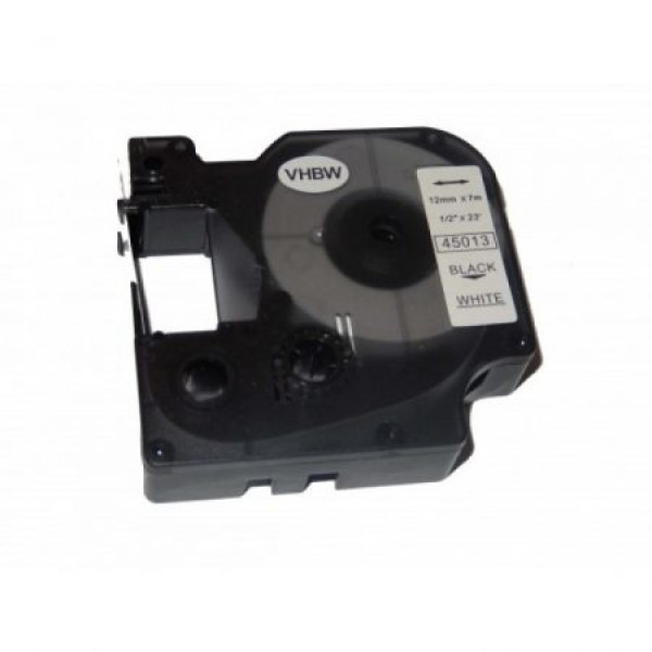 Utángyártott DYMO D1 kazetta 12mm x 7 m fehér-fekete 45013 #S0720530 (45013FU) (45013FU)