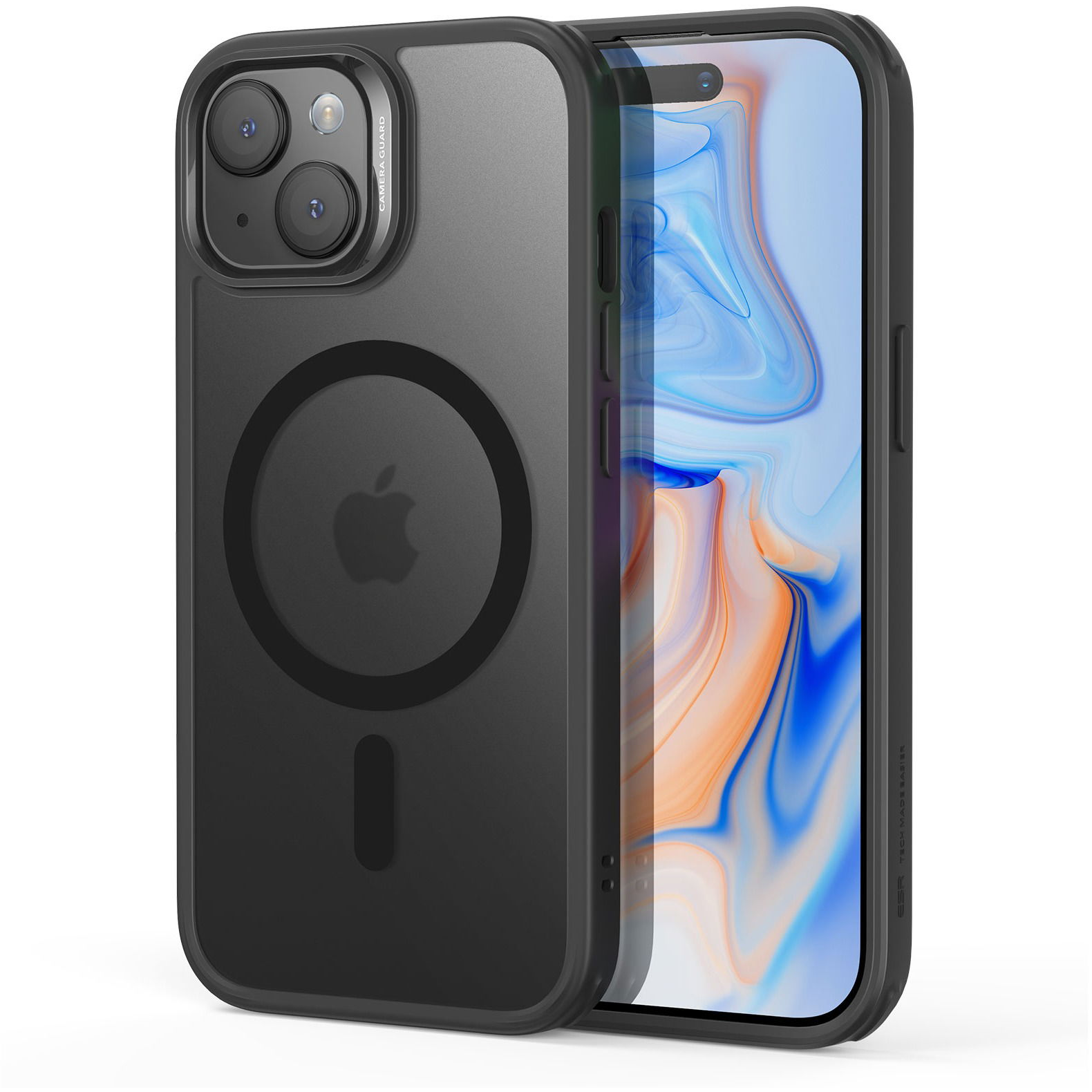 ESR Classic Hybrid Case (HaloLock), Compatible with iPhone 15 Plus, Frosted Black tok (1A6650402)