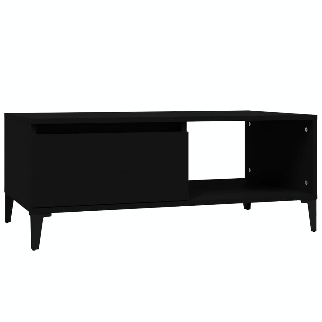 fekete szerelt fa dohányzóasztal 90x50x36,5 cm (821053)