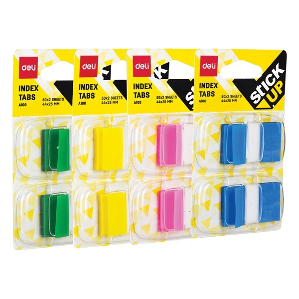Deli 44x25mm tartóban 2x50lap színes jelölőcímke (DEA10001)