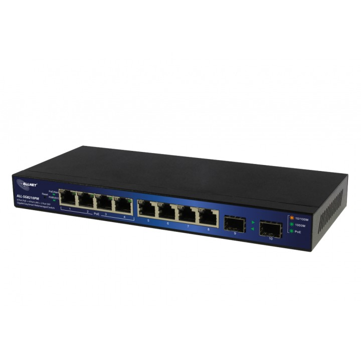 Allnet ALL-SG8210PM Hálózati switch 8 port 1000 MBit/s PoE funkció (ALL-SG8210PM)