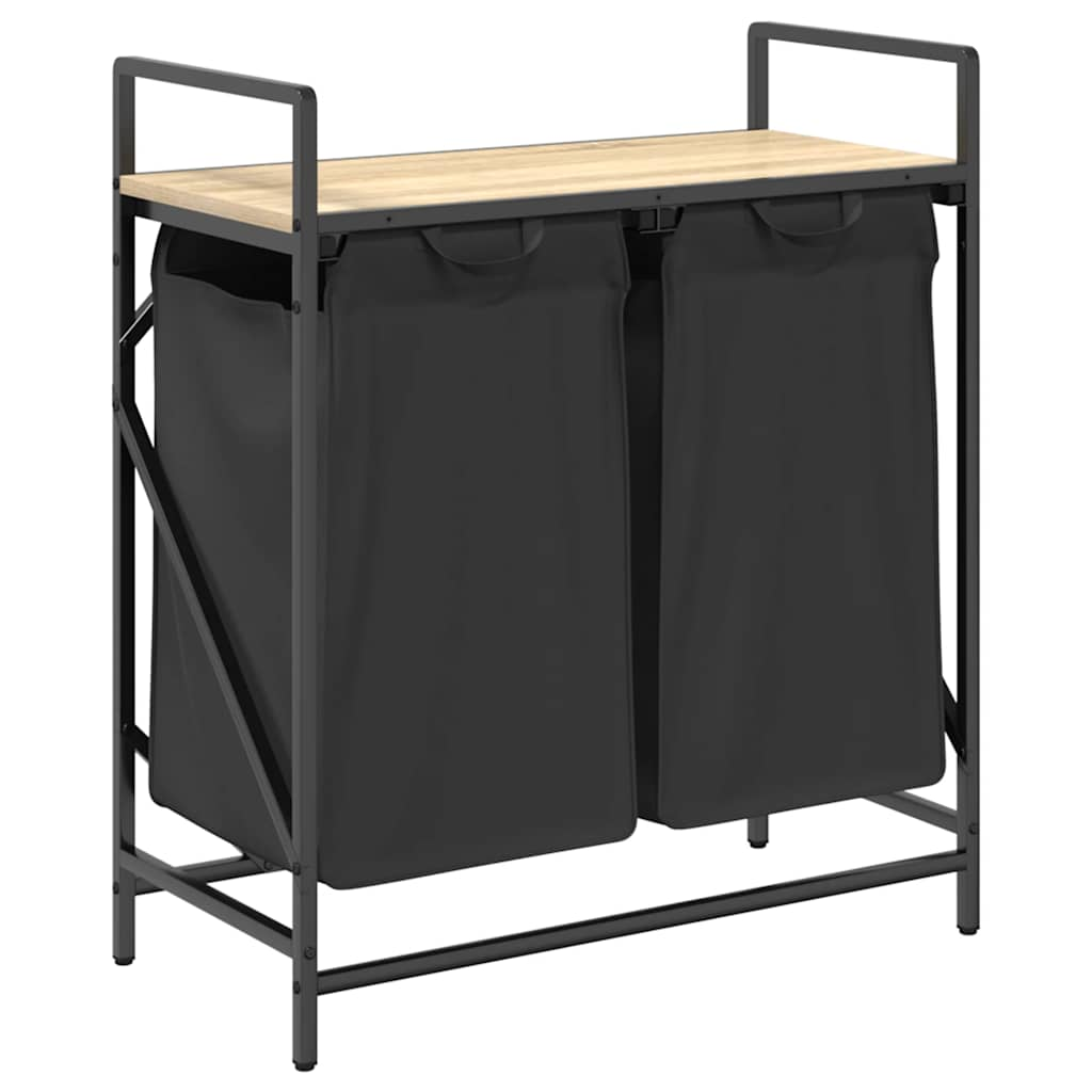 sonoma tölgy mosodai kosár 2 rekeszes polccal (859066)