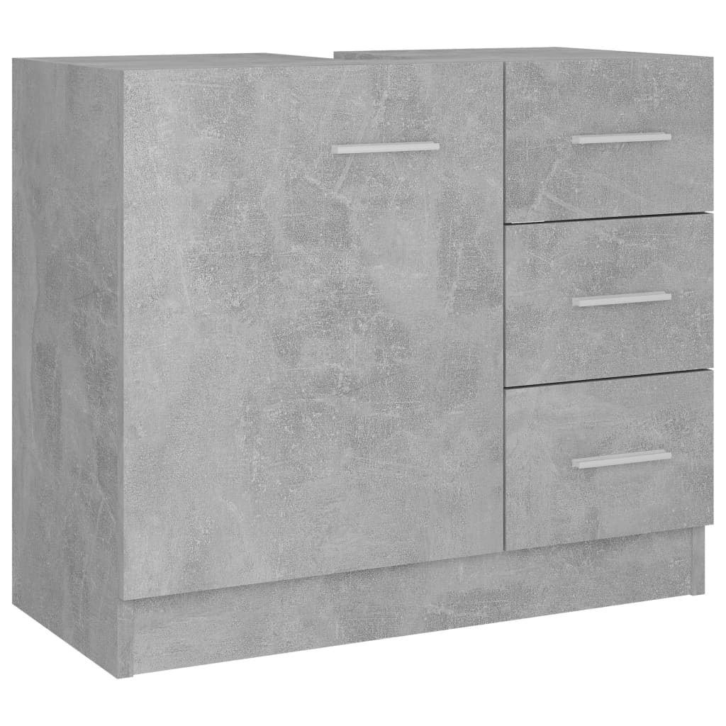 betonszürke forgácslap mosdószekrény 63 x 30 x 54 cm (804188)