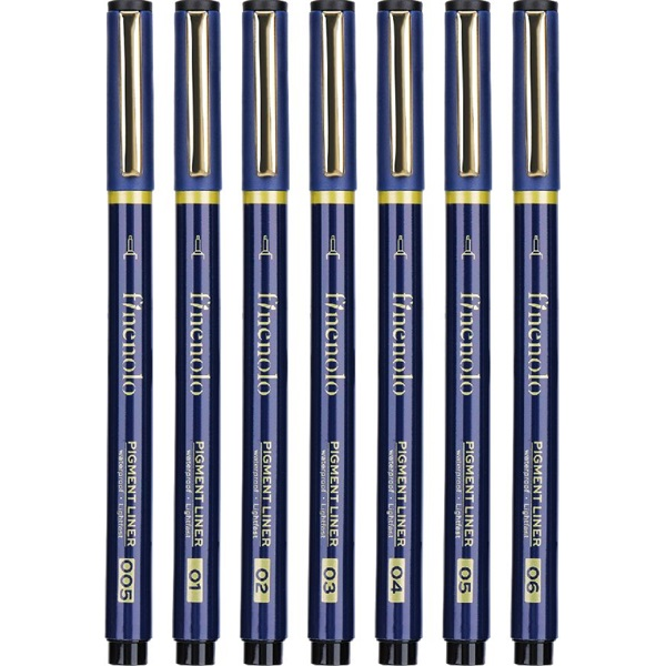 Deli Finenolo 7db/csomag fekete rajz-markerkészlet (DEQ909)