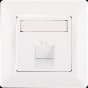 NIKOMAX Fali aljzat kerettel, 80x80mm, 1 portos, fehér (NMC-PL80X80-1PA-WT)