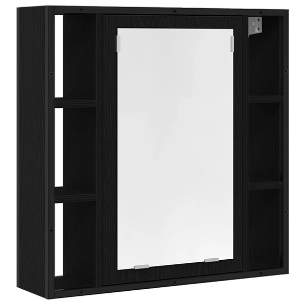 fekete tölgy szerelt fa fürdőszobai tükör 60 x 16 x 60 cm