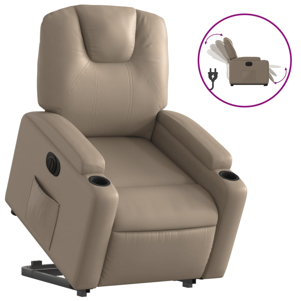 elektromos cappuccino műbőr felállást segítő dönthető fotel (3204450)