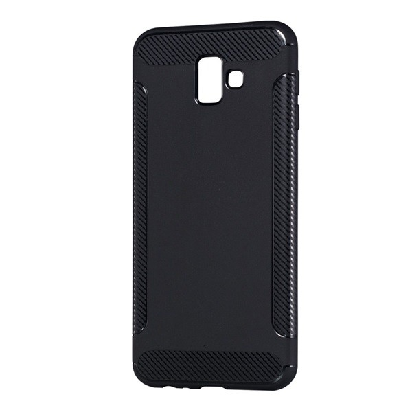 Szilikon telefonvédő (közepesen ütésálló, karbon minta) FEKETE [Samsung Galaxy J6 Plus (SM-J610F)] (5996457833924)