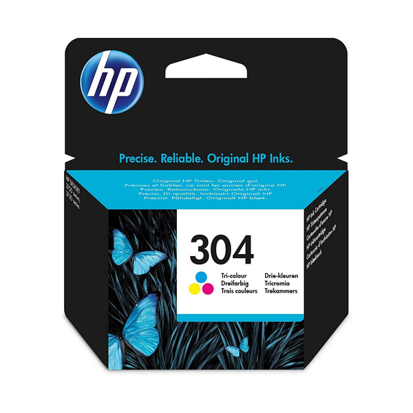 HP 304 Tri-color Original Ink Cartridge inkoustová náplň 1 kusů Standardní výtěžnost Azurová, Purpurová, Žlutá
